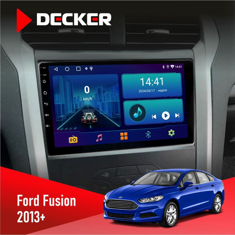 Штатна магнітола Ford Fusion 2013+ Decker D9-006 4x64, 4G
