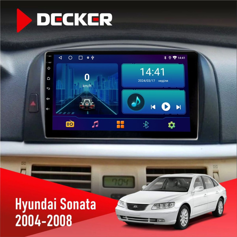 Штатна магнітола Hyundai Sonata (NF) 2004-2008 Decker D9-006 4x64, 4G