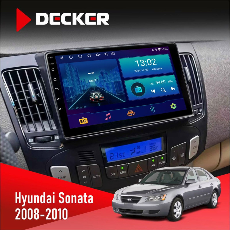 Штатна магнітола Hyundai Sonata 2008-2010 Climate Decker D9-006 4x64, 4G