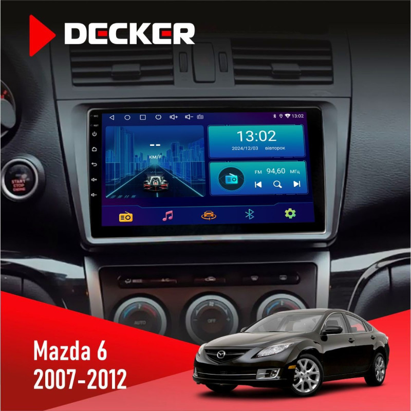 Штатна магнітола Mazda 6 (GH) 2007-2012 Decker D9-006 4x64, 4G