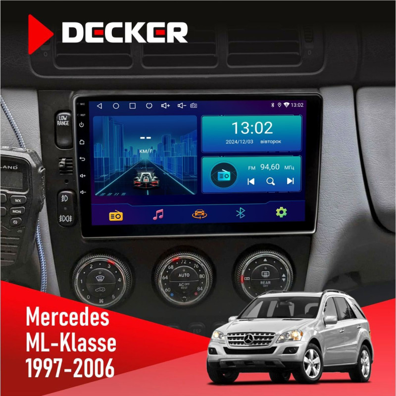 Штатна магнітола Mercedes-Benz ML-Class (W163) 1997-2006 Decker D9-006 4x64, 4G