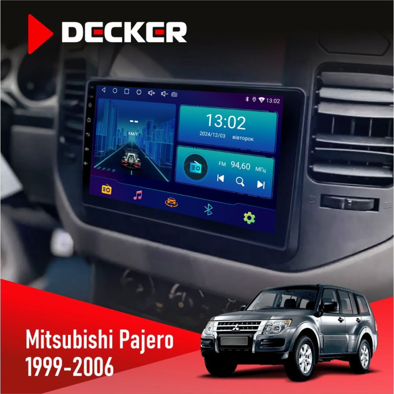 Штатна магнітола Mitsubishi Pajero 1999-2006 Decker D9-006 4x64, 4G