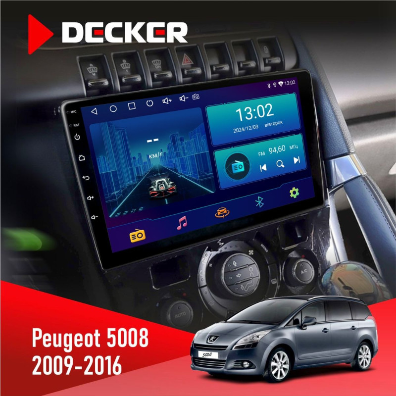 Штатна магнітола Peugeot (5008) 2009-2016 Climate Decker D9-006 4x64, 4G