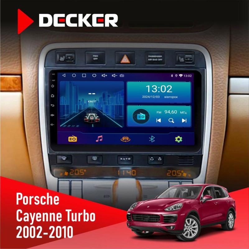 Штатна магнітола Porsche Cayenne Turbo 2002-2010 Decker D9-006 4x64, 4G