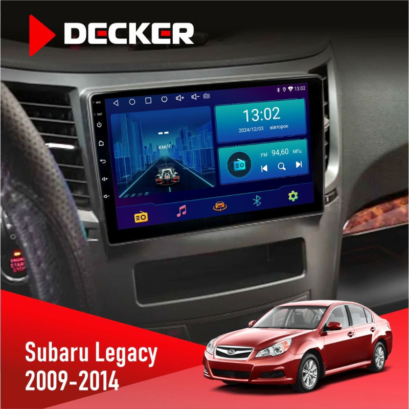 Штатна магнітола Subaru Legacy 2009-2014 Decker D9-006 4x64, 4G