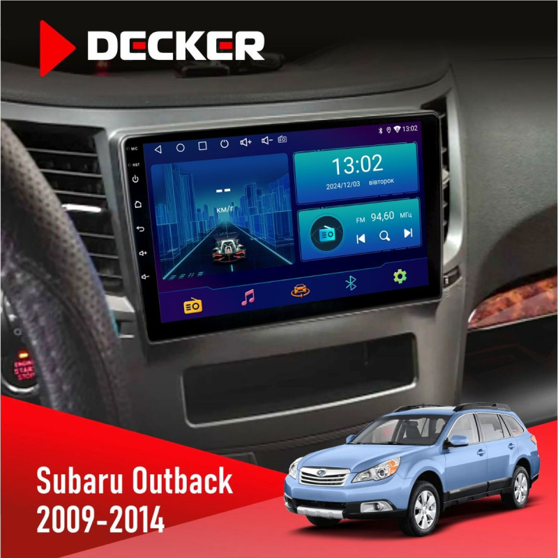 Штатна магнітола Subaru Outback 2009-2014 Decker D9-006 4x64, 4G