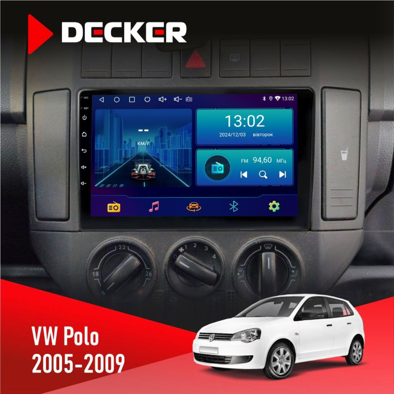 Штатна магнітола Volkswagen Polo 2005-2009 Decker D9-006 4x64, 4G