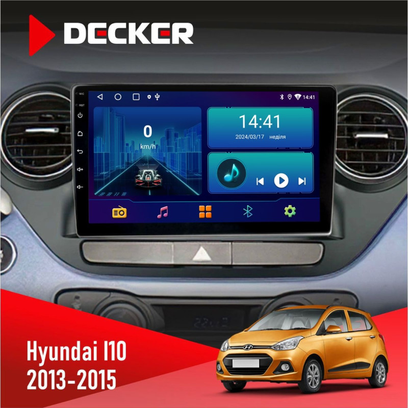 Штатна магнітола Hyundai i10 2013-2015 Decker D9-006 4x64, 4G
