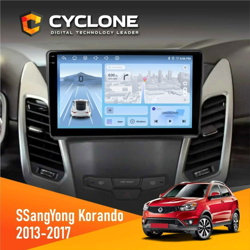 Штатна магнітола SsangYong Korando 2013-2017 Cyclone C9-012 4x64, DSP, 4G