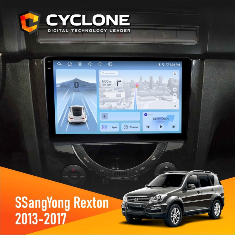 Штатна магнітола SsangYong Rexton 2013-2017 Cyclone C9-012 4x64, DSP, 4G