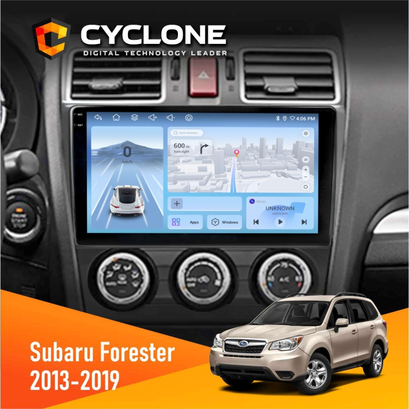 Штатна магнітола Subaru Forester 2013-2019 w/o CAN Cyclone C9-012 4x64, DSP, 4G