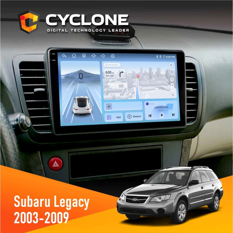 Штатна магнітола Subaru Legacy 2003-2009 Cyclone C9-012 4x64, DSP, 4G