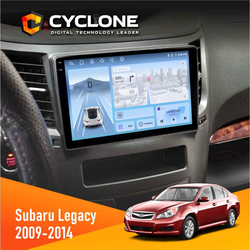 Штатна магнітола Subaru Legacy 2009-2014 Cyclone C9-012 4x64, DSP, 4G