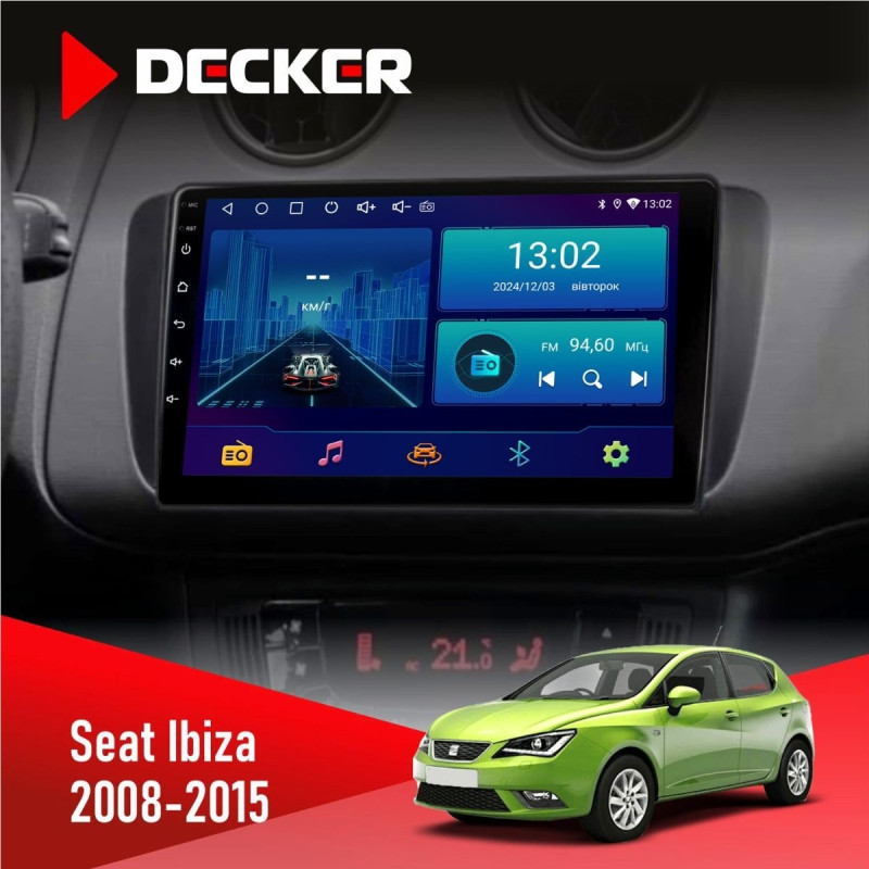 Штатна магнітола Seat Ibiza 2008-2015 Decker D9-006 4x64, 4G