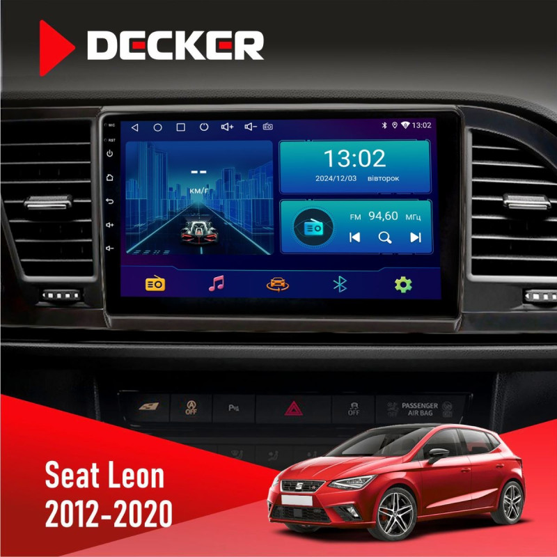 Штатна магнітола Seat Leon 2012-2020 Decker D9-006 4x64, 4G