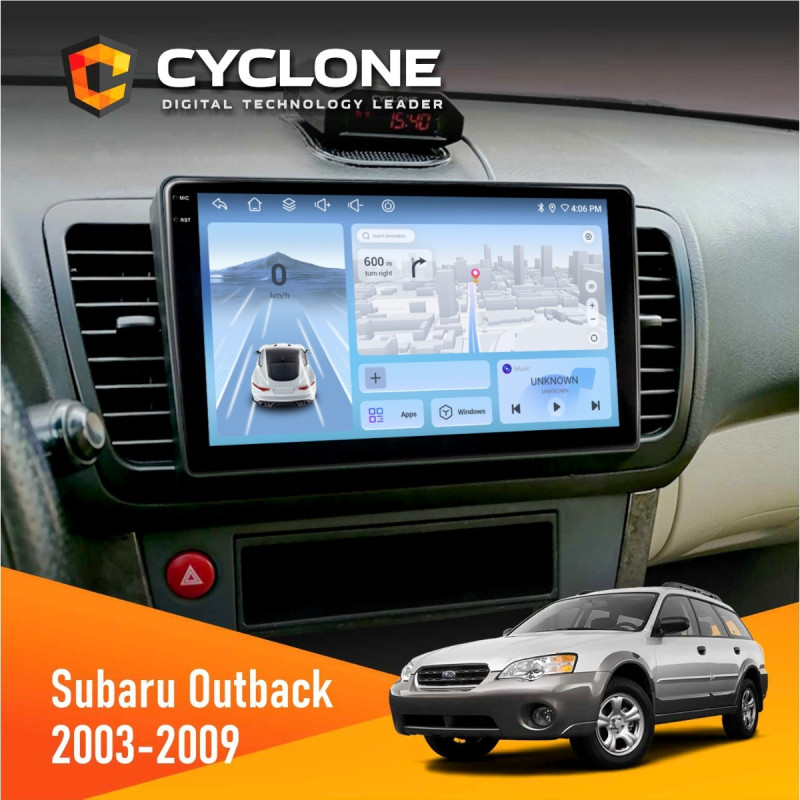Штатна магнітола Subaru Outback 2003-2009 Cyclone C9-012 4x64, DSP, 4G