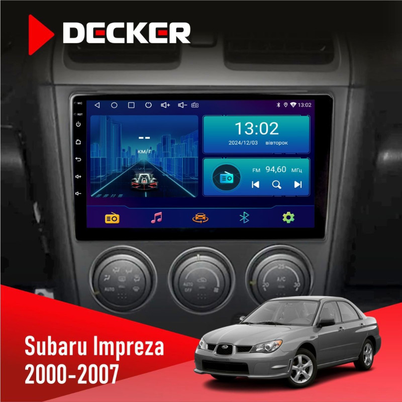 Штатна магнітола Subaru Impreza 2000-2007 Decker D9-006 4x64, 4G