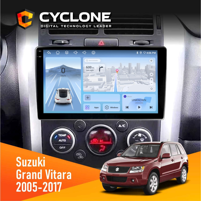 Штатна магнітола Suzuki Grand Vitara 2005-2017 Cyclone C9-012 4x64, DSP, 4G