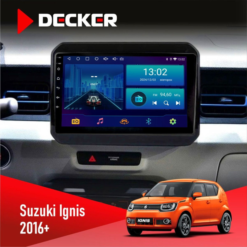 Штатна магнітола Suzuki Ignis 2016+ Decker D9-006 4x64, 4G