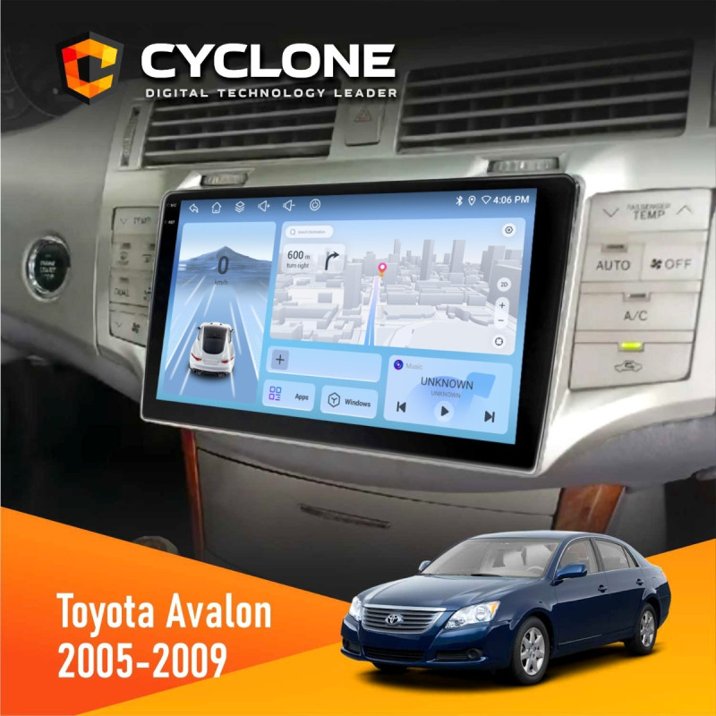 Штатна магнітола Toyota Avalon 2005-2009 Cyclone C9-012 4x64, DSP, 4G