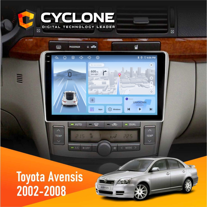 Штатна магнітола Toyota Avensis 2002-2008 Cyclone C9-012 4x64, DSP, 4G