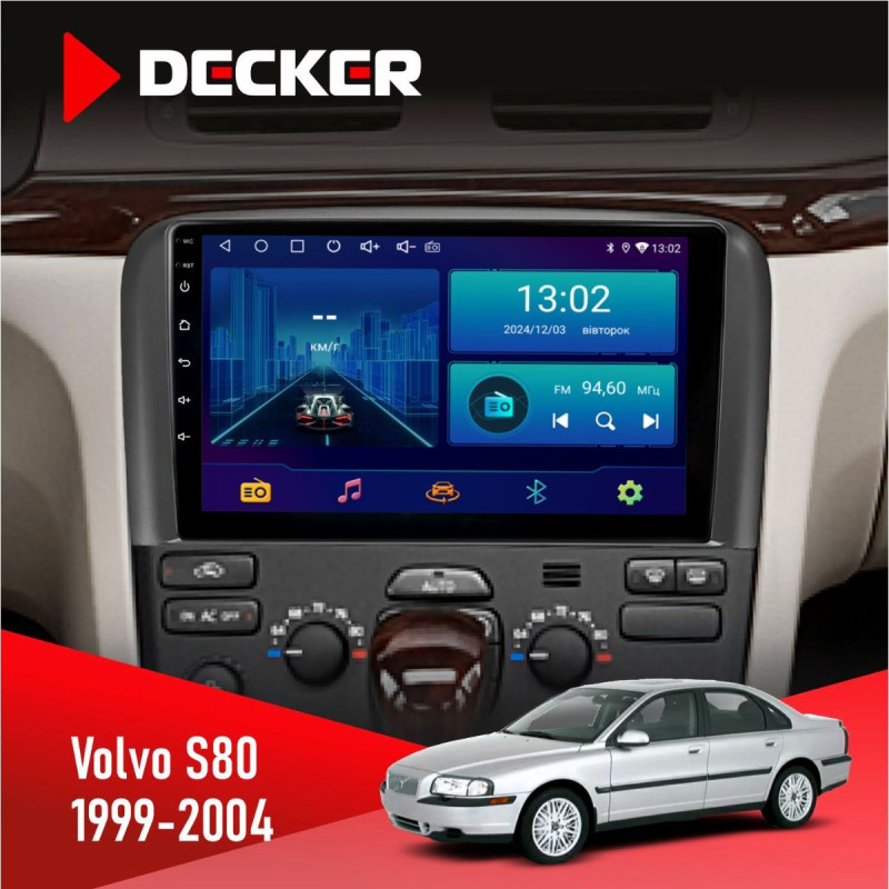 Штатна магнітола Volvo S80 1999-2004 Decker D9-006 4x64, 4G