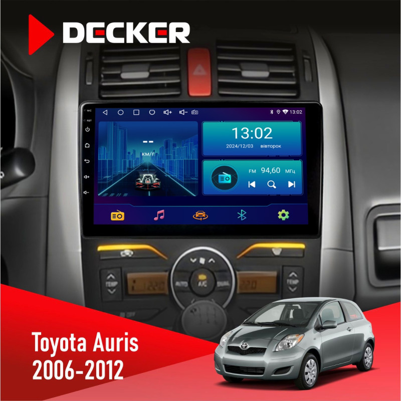 Штатна магнітола Toyota Auris 2006-2012 Decker D9-006 4x64, 4G