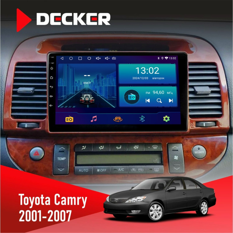 Штатна магнітола Toyota Camry 30 2001-2007 Wood Decker D9-006 4x64, 4G