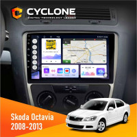 Штатна магнітола Skoda Octavia A5 2008-2013 Silver Cyclone C10-011 4x64, DSP