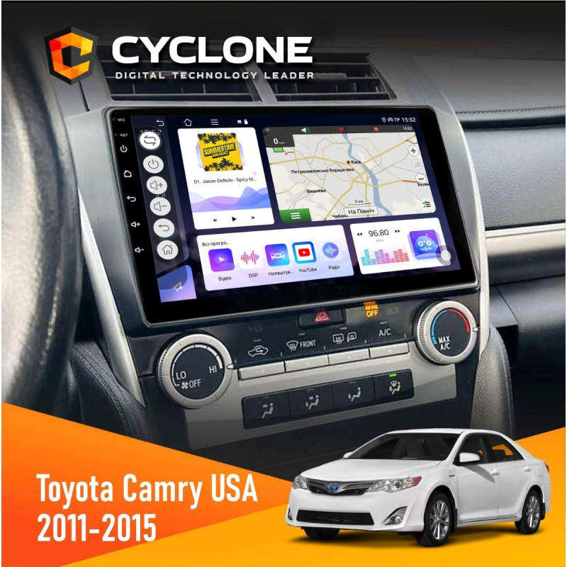 Штатна магнітола Toyota Camry 2011-2015 USA Cyclone C10-011 4x64, DSP