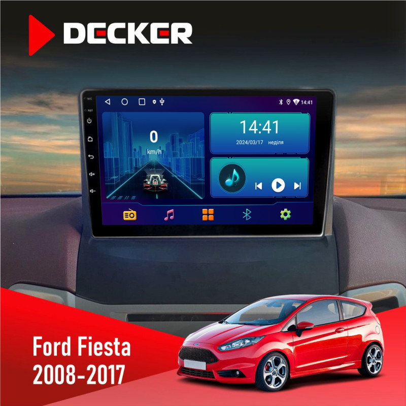 Штатна магнітола Ford Fiesta 2008-2017 Decker D9-006 4x64, 4G