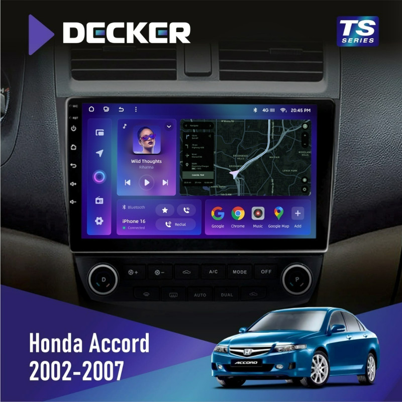 Штатна магнітола Honda Accord 2002-2007 Cyclone C10-013 4x64 DSP 4G