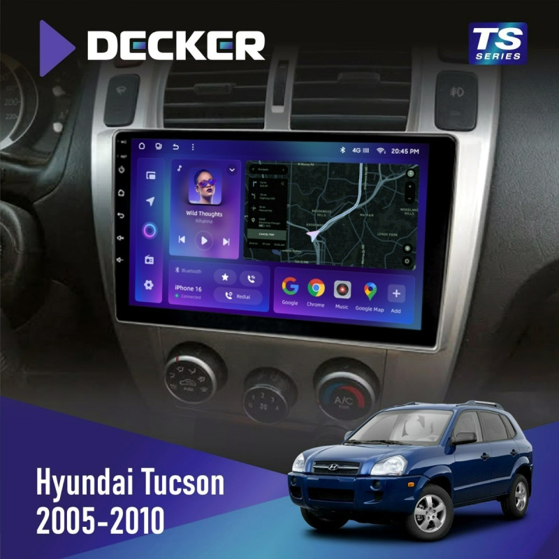 Штатна магнітола Hyundai Tucson 2005-2010 Cyclone C10-013 4x64 DSP 4G