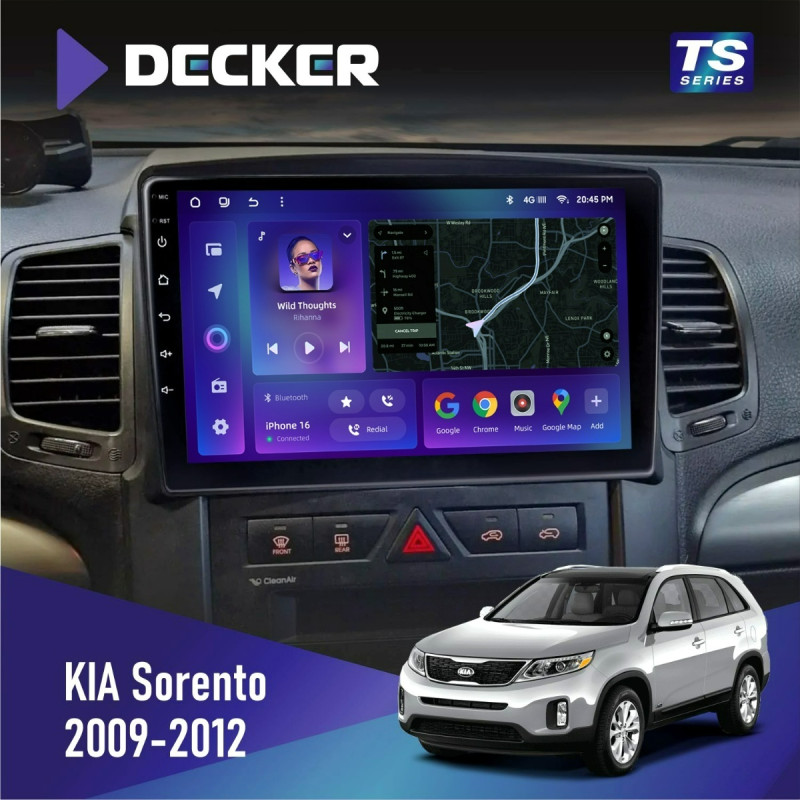 Штатна магнітола KIA Sorento 2009-2012 Cyclone C10-013 4x64 DSP 4G