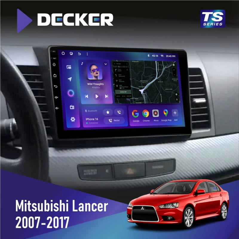 Штатна магнітола Mitsubishi Lancer X 2007-2017 Cyclone C10-013 4x64 DSP 4G