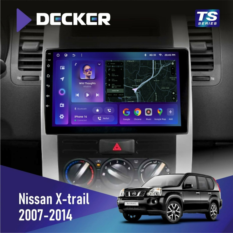 Штатна магнітола Nissan X-Trail 2007-2014 Cyclone C10-013 4x64 DSP 4G