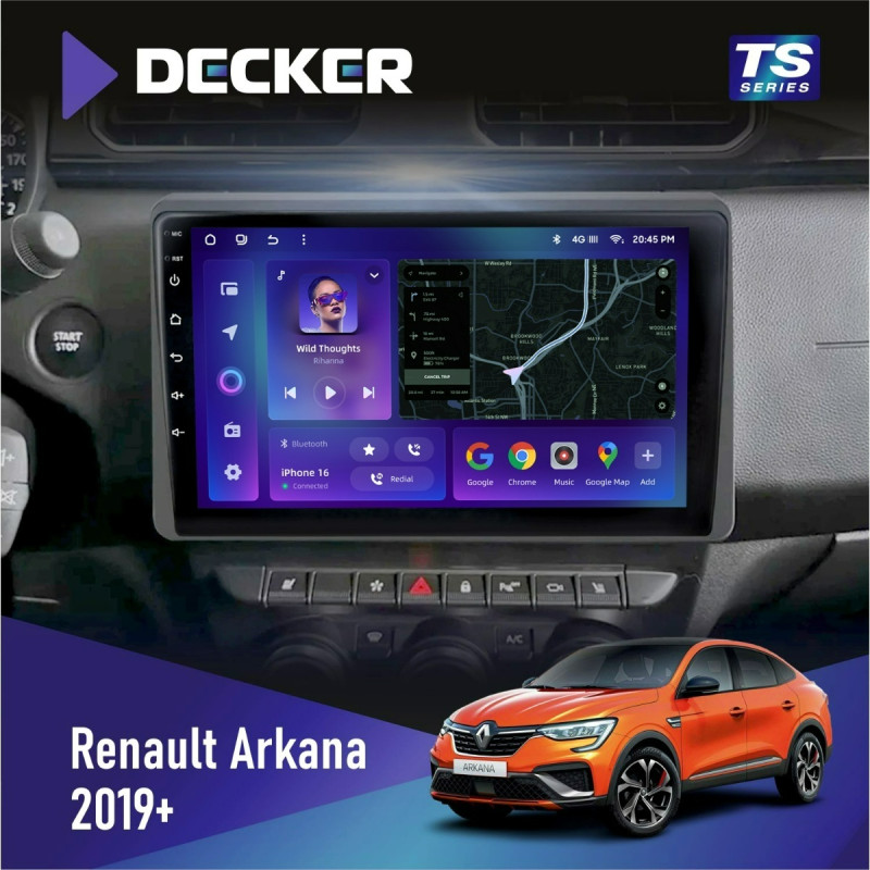 Штатна магнітола Renault Arkana, Duster 2019  Cyclone C10-013 4x64 DSP 4G
