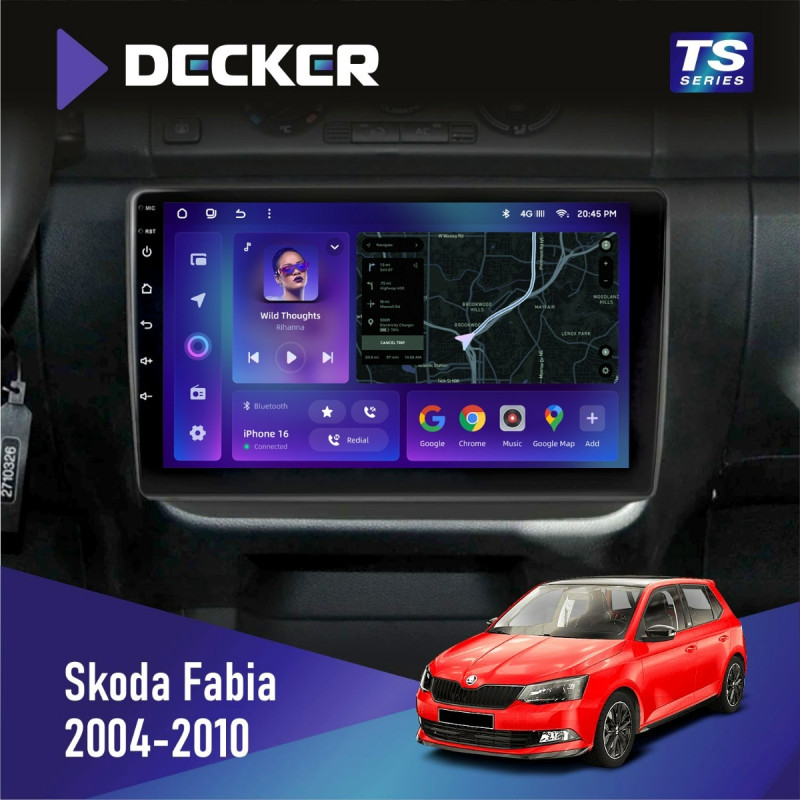 Штатна магнітола Skoda Fabia 2007-2014 Cyclone C10-013 4x64 DSP 4G