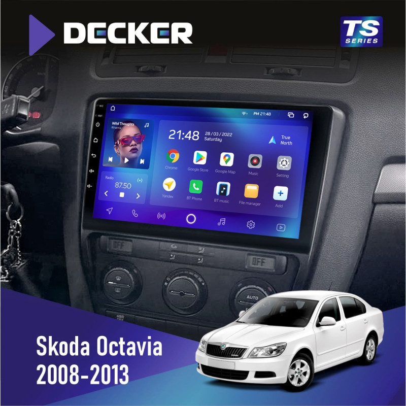 Штатна магнітола Skoda Octavia A5 2008-2013 Black Cyclone C10-013 4x64 DSP 4G