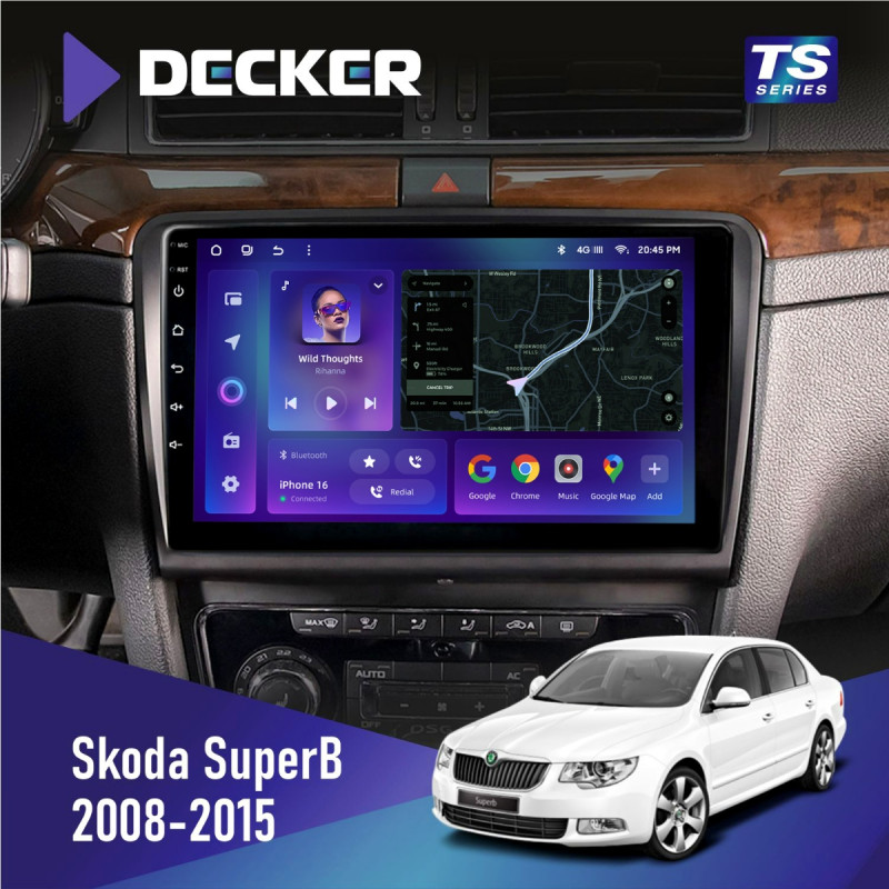 Штатна магнітола Skoda SuperB 2008-2015 Cyclone C10-013 4x64 DSP 4G