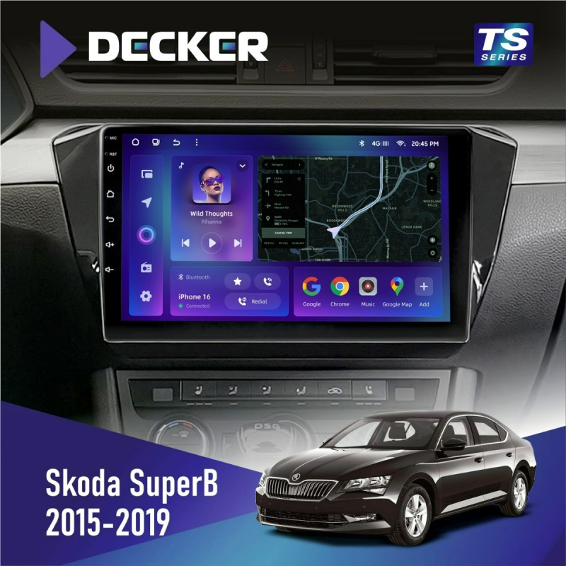 Штатна магнітола Skoda SuperB 2015-2019 Cyclone C10-013 4x64 DSP 4G