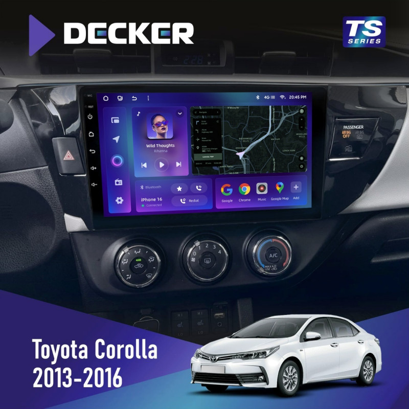 Штатна магнітола Toyota Corolla 2013-2016 Cyclone C10-013 4x64 DSP 4G
