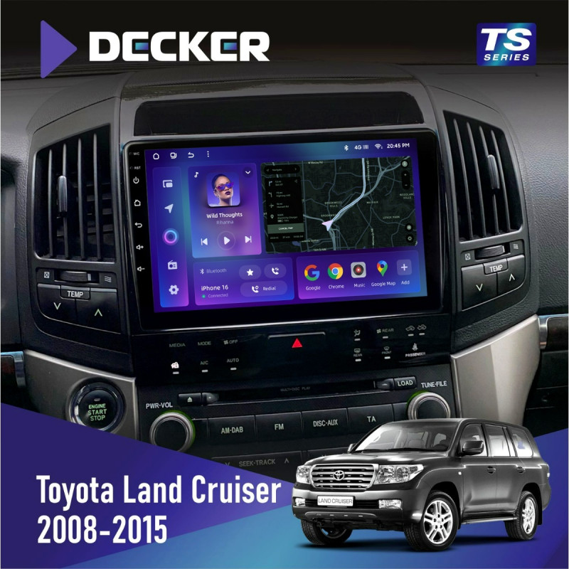 Штатна магнітола Toyota Land Cruiser (200) 2008-2015 Cyclone C10-013 4x64 DSP 4G