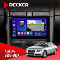 Штатна магнітола Audi A4 2000-2009 Decker D9-009 4x64, DSP, 4G, 2k