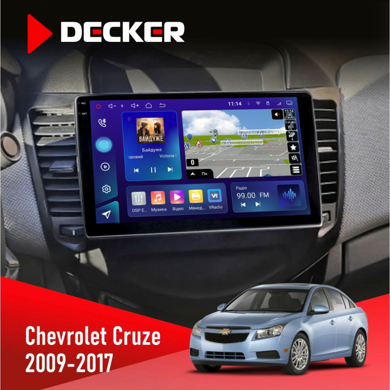 Штатна магнітола Chevrolet Cruze 2009-2018 Decker D9-009 4x64, DSP, 4G, 2k