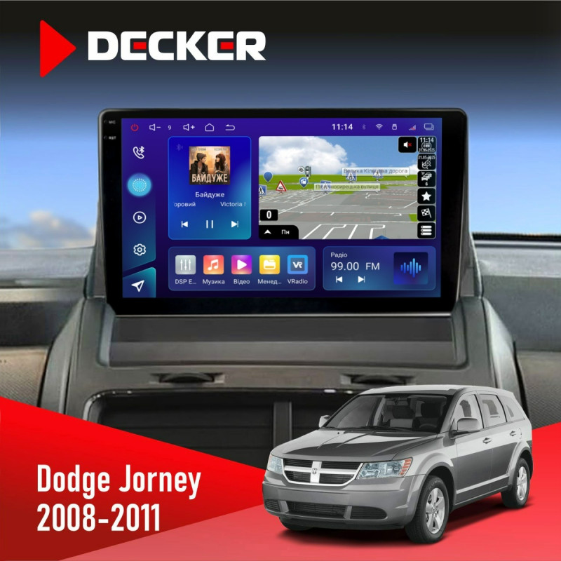 Штатна магнітола Dodge Journey 2008-2011 Decker D9-009 4x64, DSP, 4G, 2k