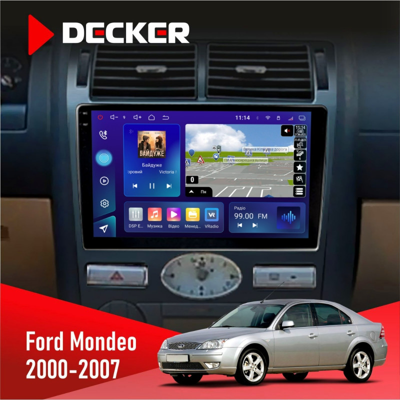Штатна магнітола Ford Mondeo 2000-2007 Climate Decker D9-009 4x64, DSP, 4G, 2k