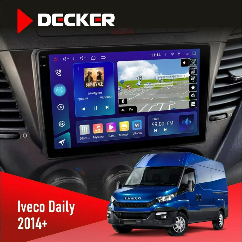 Штатна магнітола Iveco Daily 2014+ Decker D9-009 4x64, DSP, 4G, 2k