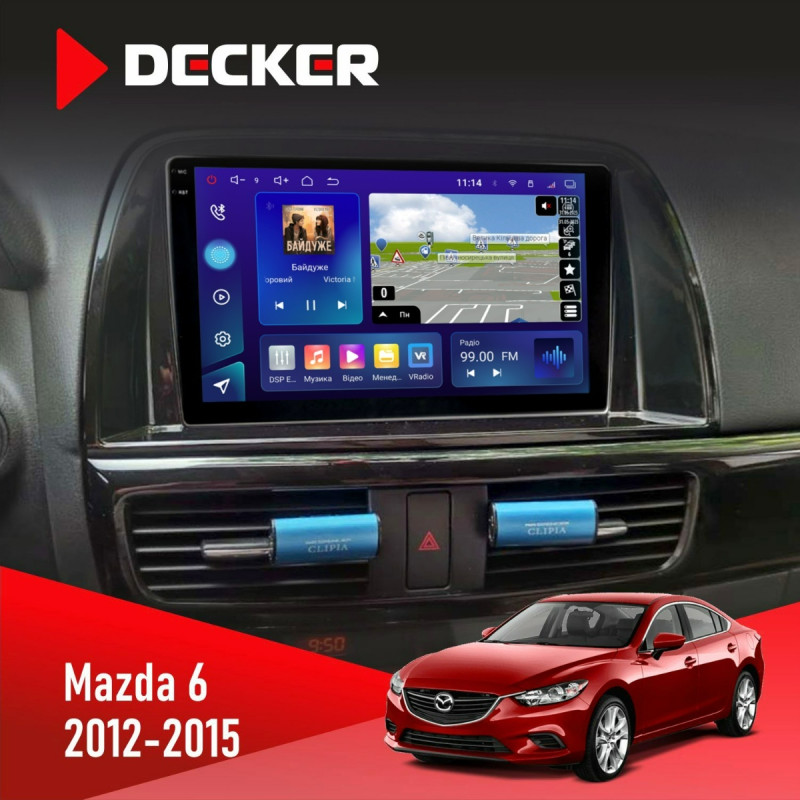 Штатна магнітола Mazda 6 2012-2015 Decker D9-009 4x64, DSP, 4G, 2k
