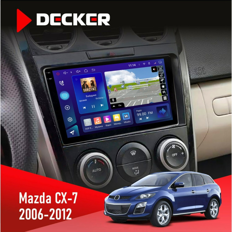 Штатна магнітола Mazda CX-7 2006-2012 Decker D9-009 4x64, DSP, 4G, 2k
